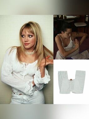 Low Rise Linen Drawstring Pants As Seen On Hilary Duff & Angelina Jolie